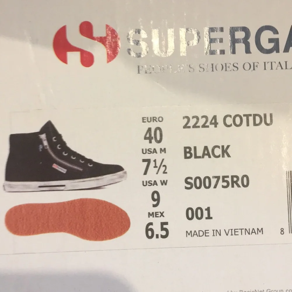 SUPERGA BLACK SNEAKERS, Great condition, size 9 womens - Picture 3 of 7